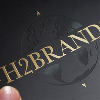 Dossier personnalisé avec logo et pochette, dossier noir avec impression UV dorée, dossier exécutif pour entreprise
