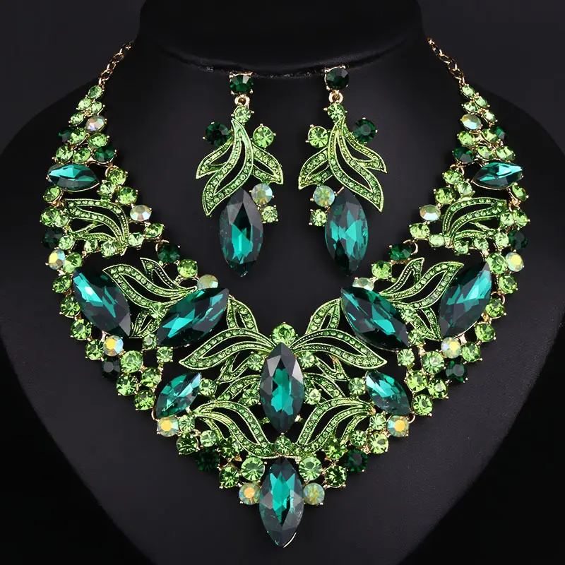 wholesale gold plated african statement necklace with earring jewelry for women