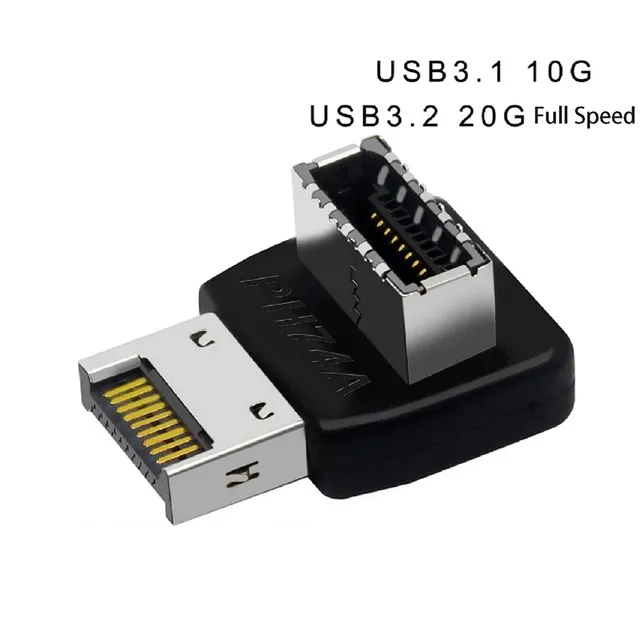USB3.1 Type E Connector 90 Degree Angled Elbow Type C Converter Cable Splitter Computer Mainboard Front Panel USB Adapter