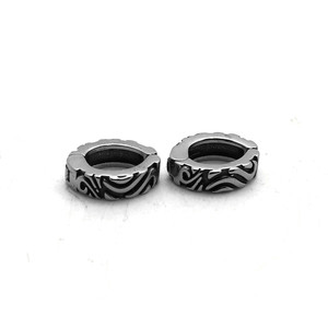 Yunnique Boucles d'oreilles à clipser en acier titane, motif géométrique, bijoux de fête, acier inoxydable 316, aucun perçage requis - Product Image 3