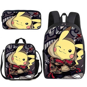 Sac à dos scolaire Pika trois pièces en tissu Oxford, motif dessin animé, nouvelle génération - Product Image 5
