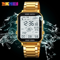 Jam Tangan Digital SKMEI 2301 untuk Pria, Mewah, Tahan Air, Olahraga, Baja Anti Karat, Tahan Guncangan, Jam Tangan Pria 1888 Reloj Hombre