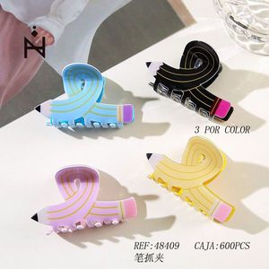 Kt <b>Pen</b> <b>Grip</b> Hair Clips Pencil Design 12 Cm Plastic Cartoon Fashion Women Daily Use - Product Image 3