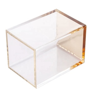 HUISEN Bureau <span class=keywords><strong>design</strong></span> moderne en plexiglas avec fond doré Porte-<span class=keywords><strong>crayon</strong></span> en acrylique - Product Image 2