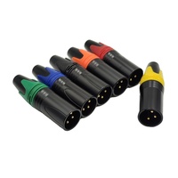 Farbiger Metall-XLR-3-Pin-Stecker, Lautsprecheranschluss, XLR-Stecker mit 3 Pins, vergoldet, 3-Pin-XLR-Stecker