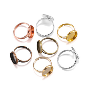 Vintage Style Concave Ring Setting <b>8</b>-25mm For DIY Jewelry Making Round <b>Iron</b> Plated Gemstone Tray 10 Pieces Pack - Product Image 3