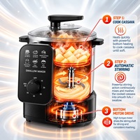 Machine Électrique à FUFU, Cuiseur-Mélangeur de Farine de Manioc et de Maïs, Robot Culinaire pour Banku, Ugali, Nshima, avec Couvercle Transparent et Contrôle par Minuteur