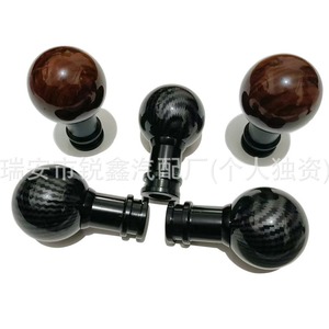 Car Gear <b>Shift</b> <b>Knob</b> Carbon Fibre Wood Grain Ball Head Universal Manual Transmission Interior Trim Ergonomic Design - Product Image 2