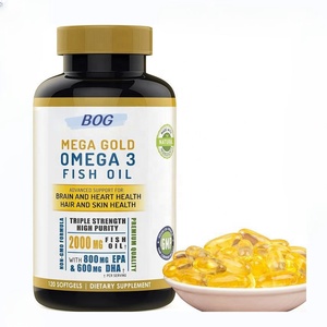 Capsules d'huile de poisson végétalienne de haute qualité à prix de gros, oméga 3, parfum citron, pour améliorer la mémoire et le sommeil - Product Image 1