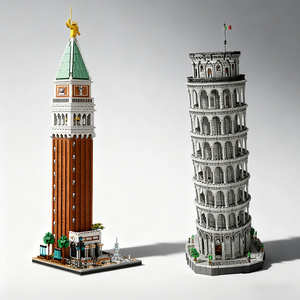 7600 Pezzi 110cm/44in Reobrix 66025 Torre di Pisa MOC Architettura Scena Urbana Blocchi da Costruzione di Famosi Edifici Storici - Product Image 1