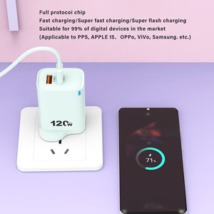 <span class=keywords><strong>Chargeur</strong></span> universel 120W PD20W, adaptateur de charge pour téléphone portable, USB PD QC 3.0 PPS, alimentation A+C pour <span class=keywords><strong>Apple</strong></span> 15, OPPo, ViVo, Samsung - Product Image 4