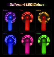Ventilateur à message LED Luminius personnalisable - Affichage programmable multicolore, fonctionne sur piles, pour Noël, Pâques, remise de diplômes