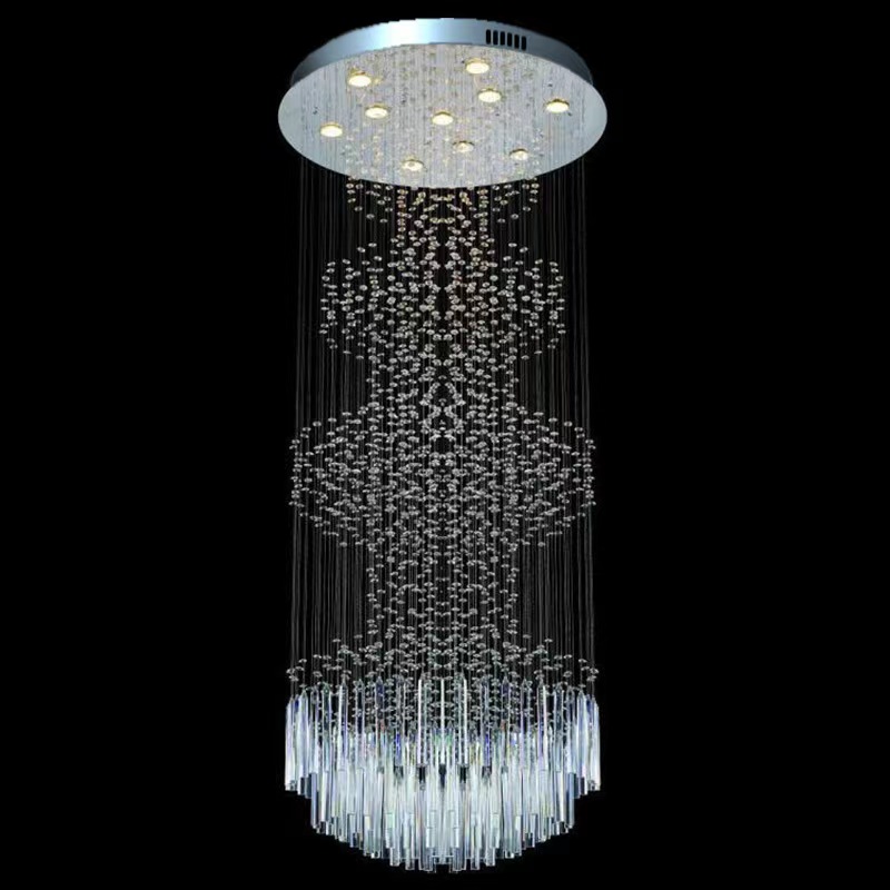 Modern Luxury K9 Crystal LED Hanging Chandelier Small Size Wedding Decorative Lamp 3000K Color for Hotel Restaurant Villa