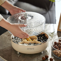 Luxe Franse stijl draaibare fruit schaal met compartimenten, voor thuis, woonkamer, gedroogd fruit, noten en snacks.