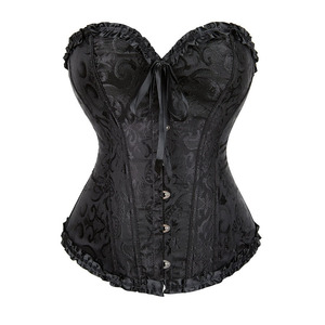 Bustiers hoa ren Tops cho phụ nữ hoa in cổ điển Corset Gothic satin corselet overbust xương Sexy Áo nịt ngực - Product Image 1