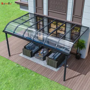 Hướng dẫn sử dụng duy nhất-pitch mái tán Bìa nhôm Polycarbonate tấm Patio bìa với tráng buồm hoàn thiện ngoài trời không gian bóng râm - Product Image 2
