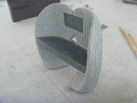 Design américain moderne Bancs commémoratifs en granit noir et sésame blanc Pas cher en marbre naturel Jardin Cimetière Ailes de tombe