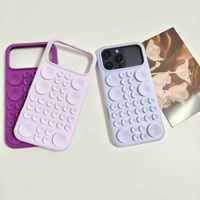 Coque de téléphone antichoc en silicone couleur macaron avec ventouse, adhérence collante, toucher doux et protection d'objectif pour iPhone 17 Pro Max