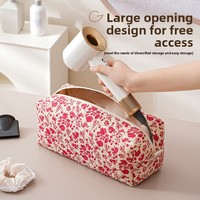 Nouvelle Trousse de Rangement Portable Multifonction Grande Capacité en Coton avec Fermeture Éclair pour Sèche-Cheveux et Outils de Coiffure