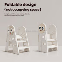 Tour d'apprentissage de cuisine pour tout-petits VSUCH, marchepied antidérapant pliable, chaise d'aide pour enfants pour le lavage et la cuisson
