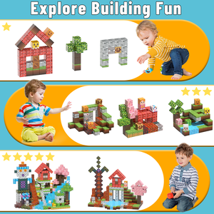 Набор магнитных строительных блоков для детей от 2 до 12 лет — развивающая STEM-игрушка для развития интеллекта — пластиковый конструктор из кубиков - Product Image 6