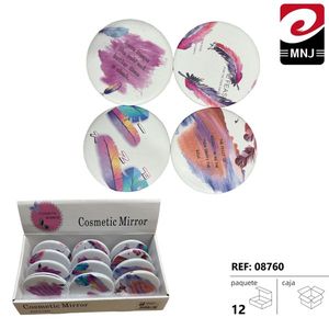 Cosmetic <b>Mirror</b> Feather Design Compact Round Makeup <b>Mirror</b> 12 Pack Vanity <b>Mirror</b> Set - Product Image 2