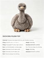 Peluche Émeu, Animal en Peluche Populaire du Zoo, Souvenir Personnalisé du Zoo, Cadeau en Gros