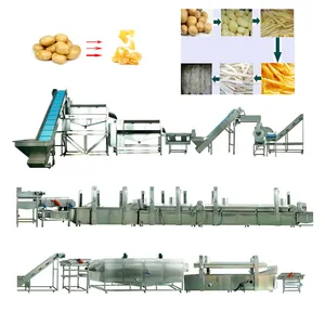 مصنع أوتوماتيكي بالكامل البطاطس المقلية ورقائق البطاطس خط إنتاج صغير