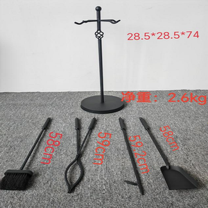 Venta al por mayor de pinzas de hierro forjado baratas, <span class=keywords><strong>Pala</strong></span> y cepillo, juego de herramientas para chimenea para <span class=keywords><strong>horno</strong></span> de pizza - Product Image 4