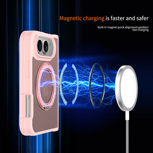 Étui pour <span class=keywords><strong>iPhone</strong></span> 18 Fold, toucher doux et soyeux, rose, magnétique, pour femmes, avec protection à 360° °   Support rotatif personnalisé avec logo - Product Image 3