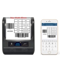 Printer Label Stiker Termal Langsung Detonger 80mm, Printer Barcode Genggam BT