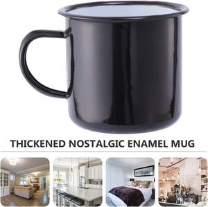 Ventas al por mayor Tin Metal Camfire Mugs Europa Popular 350ml Custom <span class=keywords><strong>Esmalte</strong></span> Cappuccino Mug Stock Serigrafía Camp Mug <span class=keywords><strong>Esmalte</strong></span> - Product Image 3