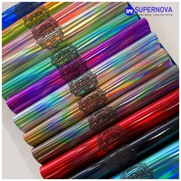 Tissu PU holographique laser, feuilles de similicuir laserables, feuilles de similicuir laser avec adhésif