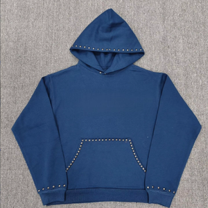 <span class=keywords><strong>Felpa</strong></span> con Cappuccio Unisex Stile Hip Hop con Decorazioni in Metallo e Stampa di Lettere, Design Streetwear Oversize - Product Image 1