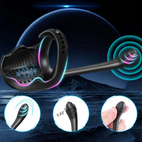 Masseur testiculaire pour adultes, réglable, portable, télécommandé, masturbateur de prostate, anneau pénien pour hommes, jouet sexuel intime