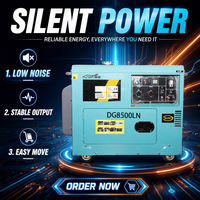 Générateur diesel 7000W, groupe électrogène portable silencieux 7KW, démarreur électrique, faible bruit, alimentation de secours ATS DG8500LN 50/60Hz