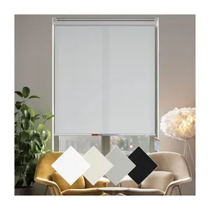 China Supplier 100% Polyester Fabric Manual Blackout Sunscreen Roller Blinds For External