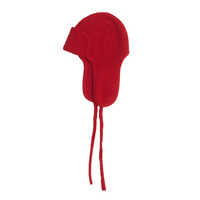 Bonnet de Noël personnalisé rouge chaud en crochet, bonnet amusant tricoté avec oreilles pour l'extérieur
