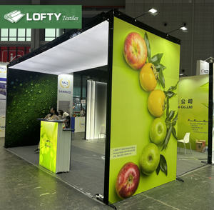 Boya süblimasyon gerginlik için 230gsm alman <span class=keywords><strong>B1</strong></span> örme streç kumaş taşınabilir ekran arka planında - Product Image 5