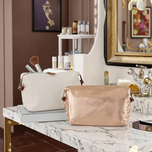 Bolsa de <span class=keywords><strong>Maquillaje</strong></span> de Cuero Personalizada, Ecológica, al por Mayor, con Cierre, Portátil, para Viajes, Cosméticos, para Chicas - Product Image 1