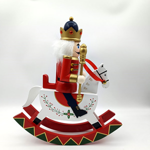 Cheval à bascule <span class=keywords><strong>en</strong></span> bois <span class=keywords><strong>casse</strong></span>-<span class=keywords><strong>noisette</strong></span> 30.5cm de haut soldat <span class=keywords><strong>en</strong></span> noyer traditionnel pour décoration de noël de bureau - Product Image 6