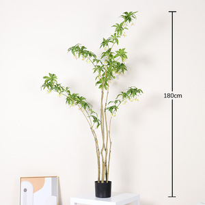 Arbre artificiel Elaeocarpus, verdure en plastique, ornement de jardin, décoration de bureau, décoration intérieure, faux arbres, plantes artificielles - Product Image 6