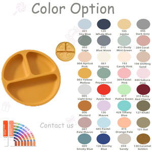 Assiette ronde en silicone design moderne pour bébé de qualité alimentaire facile à nettoyer ensembles de vaisselle de salle à manger pour enfants alimentation des bébés - Product Image 1