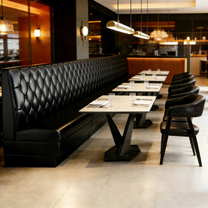 Canapé de restaurant haut de gamme avec design capitonné, taille et couleur personnalisables pour restaurants et cafés commerciaux - Product Image 3