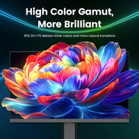 Amdox 23,8 Zoll QHD 2K IPS Monitor 100Hz 1ms 95% DCI-P3 HDR10 Schmaler Rahmen Höhenverstellbarer Gaming- und Büro-Bildschirm