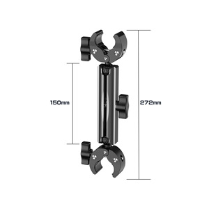 <span class=keywords><strong>Support</strong></span> de caméra d'action à double rotule réglable et rotatif à 360° avec pince crabe et bras en aluminium pour guidon de vélo/moto - Product Image 3