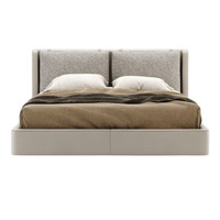 Ensemble de lit king-size en bois massif de luxe moderne, personnalisable, design inspiré de l'Italie, nouveau design, chambre d'hôtel commerciale, appartement