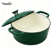Peralatan Masak Besi Cor Turquoise Cast Iron Cookware Setenamel 7 Buah untuk Rumah Restoran Katering Aman untuk Oven