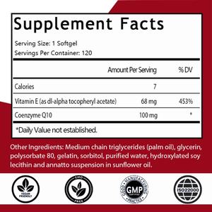 CoQ10 en Cápsulas Blandas, 3 Veces Mayor Absorción, Antioxidante para la Salud del Corazón y Producción de Energía, Coenzima Q10 Vitaminas y Suplementos - Product Image 2
