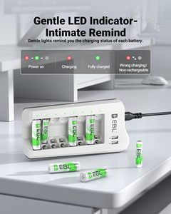 EBL Paquete de 16 Pilas Recargables AA de Ni-MH de 2300 mAh con Cargador de Pilas AA/AAA Recargable y 2 Puertos de Carga USB - Product Image 4